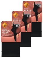 NUR DIE Leggings Wohlig-Warm 3er Pack - schwarz  - Größe 40-44