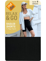 NUR DIE Damen Radler Shorts in Ripp-Optik - Relax & Go - schwarz - Größe 38-40