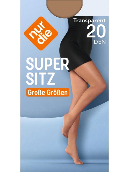 NUR DIE Damen Strumpfhose Supersitz Große Größen 20 DEN - amber - Größe 54-56