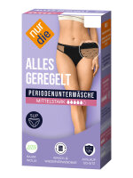 NUR DIE Periodenunterwäsche Slip mit Spitze - ALLES GEREGELT mittelstark - schwarz - Größe 32-34