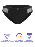 NUR DIE Periodenunterwäsche Slip mit Spitze - ALLES GEREGELT mittelstark - schwarz - Größe 32-34