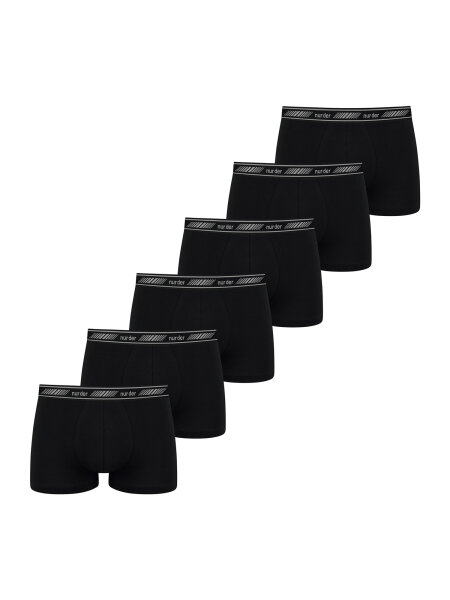 NUR DIE Herren Boxershorts 3D-Flex Classic 6er Pack - schwarz - Größe 5|M|50