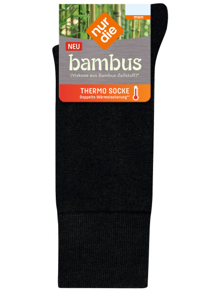 NUR DIE Herren Bambus¹ Thermo Socken - schwarz - Größe 39-42
