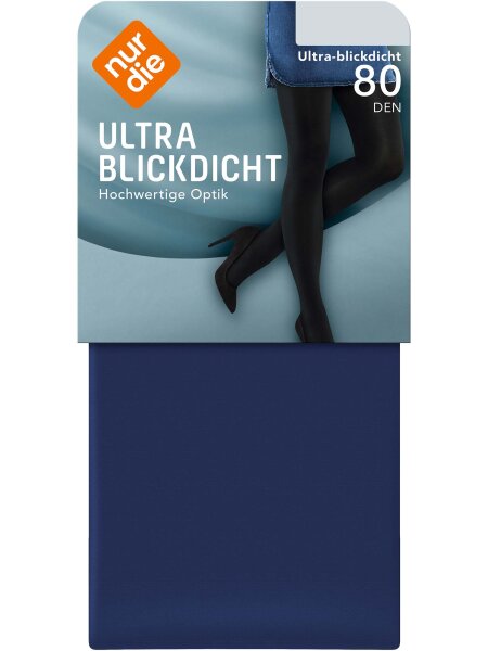 NUR DIE Damen Strumpfhose Ultra Blickdicht 80 DEN - blau - Größe 38-40