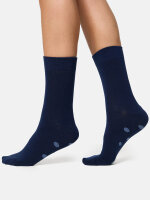 NUR DIE Damen Socken Classic Baumwolle gemustert - 2er Pack - blau grosse Punkte - Größe 35-38