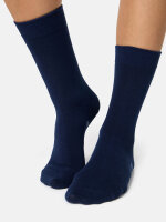 NUR DIE Damen Socken Classic Baumwolle gemustert - 2er Pack - blau grosse Punkte - Größe 35-38
