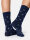 NUR DIE Damen Socken Classic Baumwolle gemustert - 2er Pack - blau grosse Punkte - Größe 35-38
