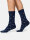 NUR DIE Damen Socken Classic Baumwolle gemustert - 2er Pack - blau grosse Punkte - Größe 35-38