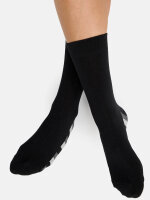 NUR DIE Damen Socken Classic Baumwolle gemustert - 2er Pack - schwarz grau streifen - Größe 39-42