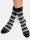 NUR DIE Damen Socken Classic Baumwolle gemustert - 2er Pack - schwarz grau streifen - Größe 39-42
