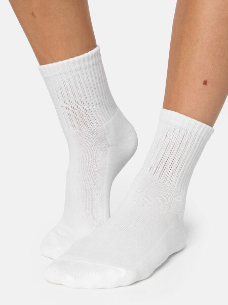 NUR DIE Damen Sport Kurzsocken 3er Pack - weiß - Größe 35-38