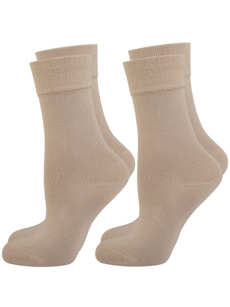 NUR DIE Damen Socken Bambus¹ Komfort 2er Pack - beigegrau - Größe 39-42