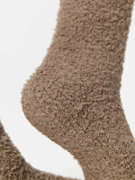 NUR DIE Damen Socken Supersoft mit Baumwolle - dunkeltaupe - Größe 39-42