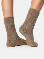 NUR DIE Damen Socken Supersoft mit Baumwolle - dunkeltaupe - Größe 39-42
