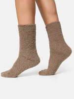 NUR DIE Damen Socken Supersoft mit Baumwolle - dunkeltaupe - Größe 39-42