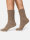NUR DIE Damen Socken Supersoft mit Baumwolle - dunkeltaupe - Größe 39-42