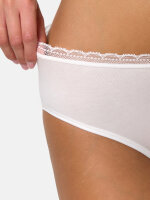 NUR DIE Damen Midislip mit Spitze - weiß - Größe 48-50