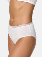 NUR DIE Damen Midislip mit Spitze - weiß - Größe 48-50