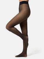 NUR DIE Damen Strumpfhose Warm & Transparent mit wärmendem Innenfleece 80 DEN Print - Punktedesign - Größe 40-44