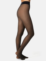 NUR DIE Damen Strumpfhose Warm & Transparent mit wärmendem Innenfleece 80 DEN Print - Punktedesign - Größe 40-44