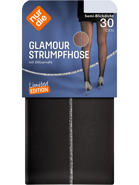 NUR DIE Damen Strumpfhose Glamour 30 DEN - schwarz - Größe XS-S