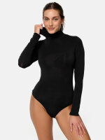 NUR DIE Damen Body Highneck Micromodal - Light & Warm - schwarz - Größe S