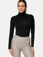 NUR DIE Damen Body Highneck Micromodal - Light & Warm - schwarz - Größe S