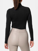 NUR DIE Damen Body Highneck Micromodal - Light & Warm - schwarz - Größe L