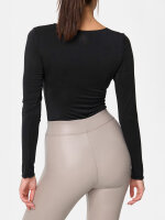 NUR DIE Damen Body Roundneck Micromodal - Light & Warm - schwarz - Größe S