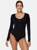 NUR DIE Damen Body Roundneck Micromodal - Light & Warm - schwarz - Größe L