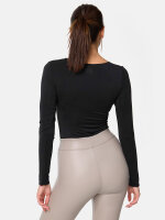 NUR DIE Damen Body Roundneck Micromodal - Light & Warm - schwarz - Größe L