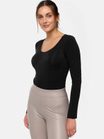 NUR DIE Damen Body Roundneck Micromodal - Light & Warm - schwarz - Größe L