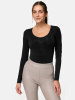 NUR DIE Damen Body Roundneck Micromodal - Light & Warm - schwarz - Größe L