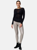 NUR DIE Damen Longsleeve Roundneck mit Kaschmir - Light & Warm - schwarz - Größe M