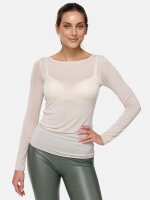 NUR DIE Damen Longsleeve Roundneck mit Kaschmir - Light & Warm - sand - Größe S