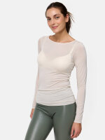 NUR DIE Damen Longsleeve Roundneck mit Kaschmir - Light & Warm - sand - Größe S