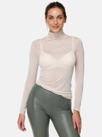 NUR DIE Damen Longsleve Highneck mit Kaschmir - Light & Warm - sand - Größe S