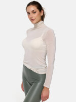 NUR DIE Damen Longsleve Highneck mit Kaschmir - Light & Warm - sand - Größe S