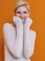 NUR DIE Damen Longsleve Highneck mit Kaschmir - Light & Warm - sand - Größe S