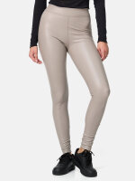 NUR DIE Damen Vegane Leggings in Leder-Optik - Relax & Go - taupe - Größe 40-42