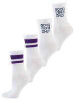 NUR DIE Unisex Socken Good Vibes - 2er Pack - Mix lila - Größe 43-46