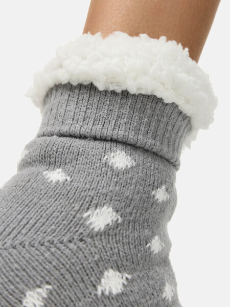 NUR DIE Damen Flausch Socken - grau gemustert - Größe 36-37