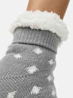 NUR DIE Damen Flausch Socken - grau gemustert - Größe 36-37