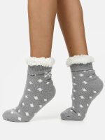 NUR DIE Damen Flausch Socken - grau gemustert - Größe 36-37