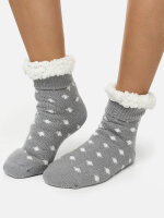 NUR DIE Damen Flausch Socken - grau gemustert - Größe 36-37