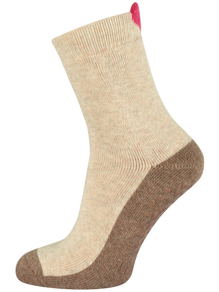 NUR DIE Kinder Stopper Socken - beige coffe - Größe 19-22