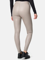 NUR DIE Damen Vegane Leggings in Leder-Optik - Relax & Go - taupe - Größe 32-34