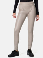 NUR DIE Damen Vegane Leggings in Leder-Optik - Relax & Go - taupe - Größe 32-34