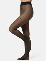 NUR DIE Damen Strumpfhose Warm & Transparent strapazierfähig 80 DEN Print - Herzdesign - Größe 44-48