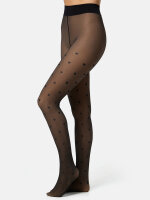 NUR DIE Damen Strumpfhose Warm & Transparent strapazierfähig 80 DEN Print - Herzdesign - Größe 44-48